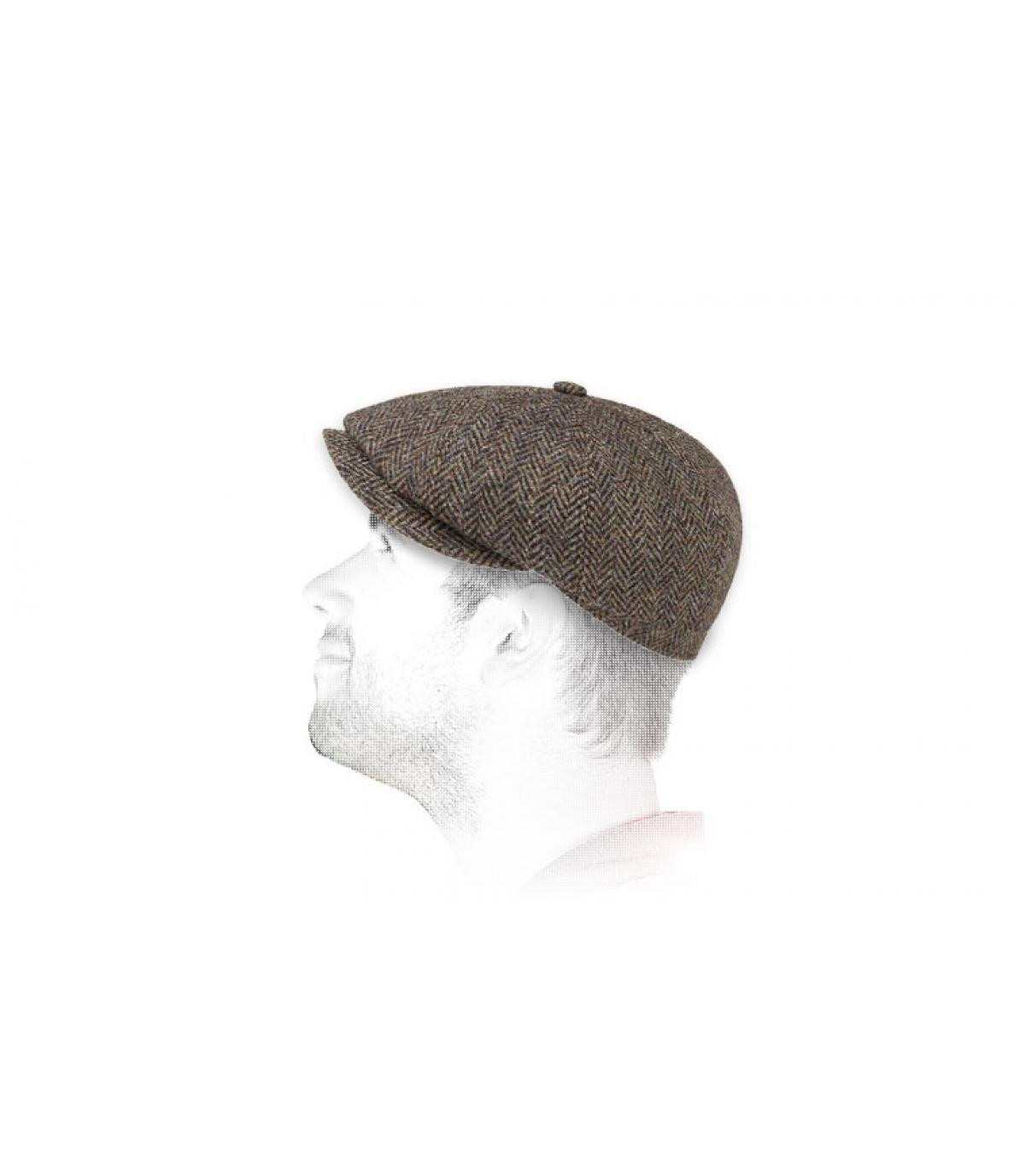 tweed dello strillone del Stetso Hatteras Harris Tweed olive black tweed dello strillone del Stetso Hatteras Harris Tweed olive black